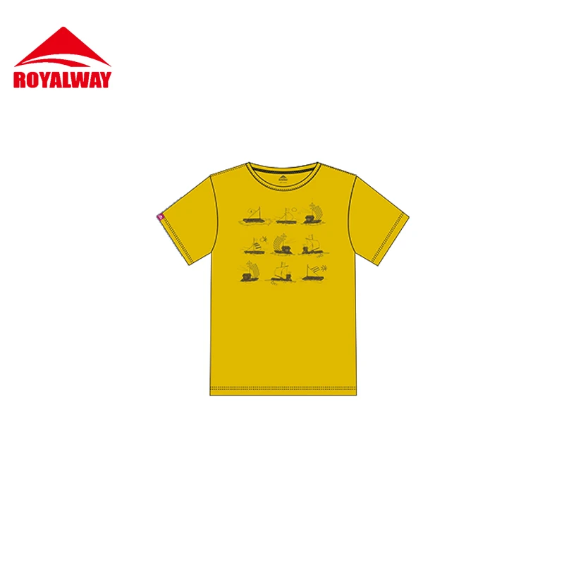 ROYALWAY походная рубашка для мужчин хлопок и спандекс Naturehike спортивные футболки# RFTM2153G - Цвет: MJ1722 Yellow