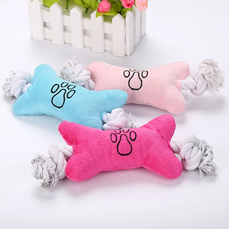 

Pet Dog Soft Plush Squeak Toys With A Cotton Rope Dog Cat Teeth Cleaning Chew Toys PPT741