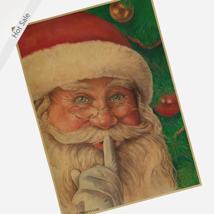 

Santa Claus Christmas Vintage poster Retro Wall Sticker Painting home decoration print picture crafts paints 30x42cm ZJP-M055