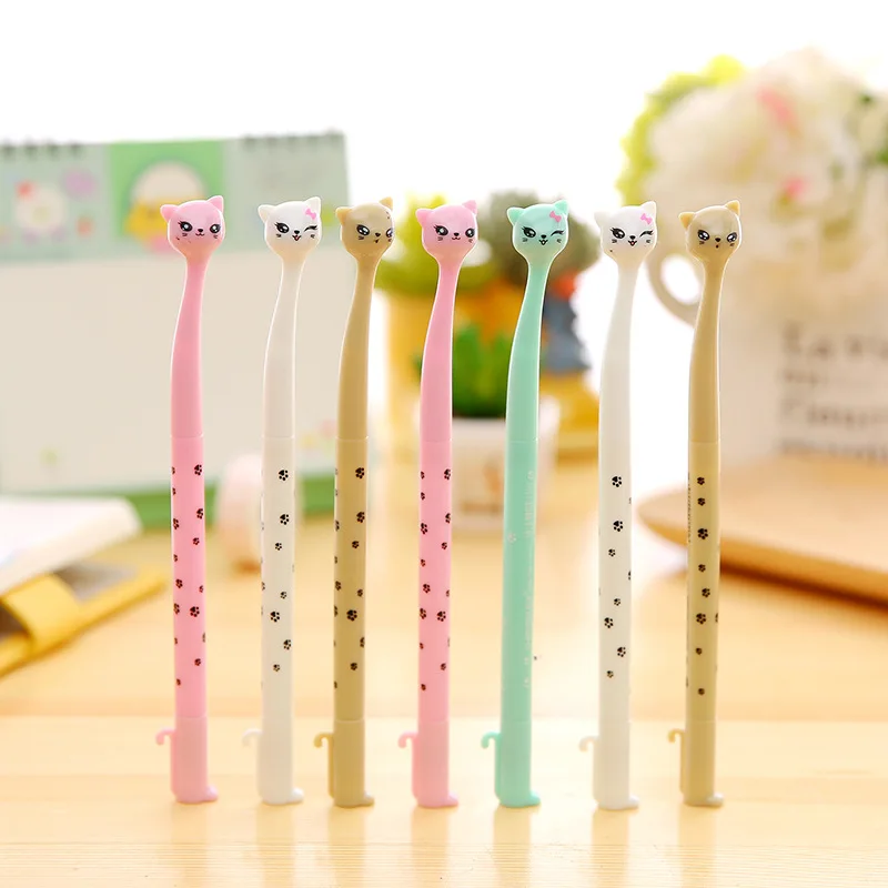 

1pcs Kawaii office ballpoint pen Originality cute cat pattern school stationery Supplies Black ink 0.38mm Pen refill