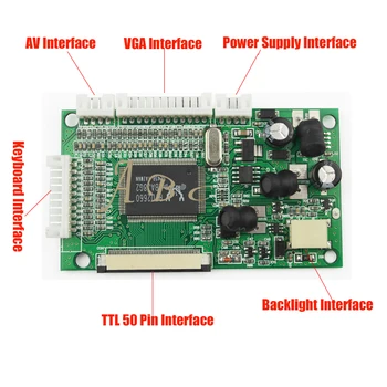 

VGA AV 50P TTL RGB Driver Controller Board Module Monitor Kit for Raspberry PI 3 4.3" - 10.1" IPS TFT LCD Matrix Display Panel