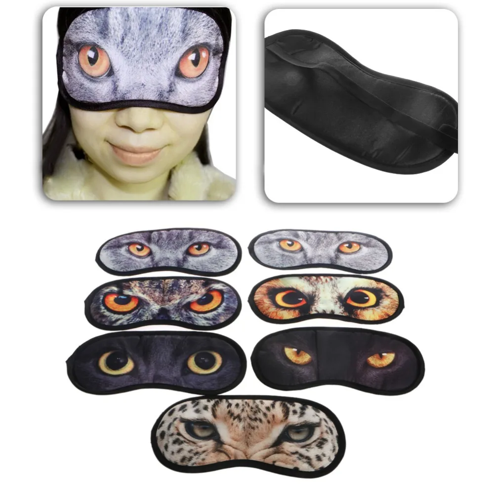 Новая Милая маска для сна с животными с повязкой на глаза, для отдыха и сна, для путешествий, тени для глаз