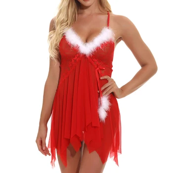 

Cosplay Women Fancy dress Sets Sleepwear 2019 Christmas Sexy Women Lingerie Underwear Temptation briefs panties Costume