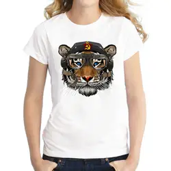Новый дизайн Tigernout женские индивидуальные футболка с коротким рукавом slim Топы животного вечерние эмблемы Новинка прочного очарование