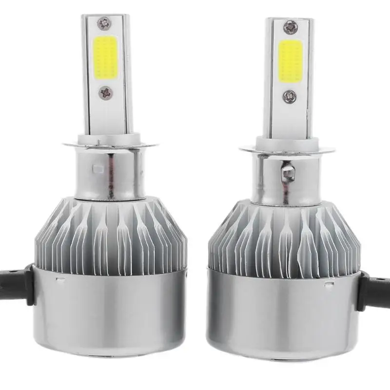 1 Pair Universal 6500K 5000LM H3 LED COB Car Auto Headlight Head Lamp Bulbs LED Headlamp Kit