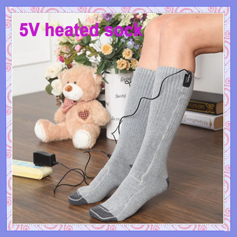 Electric Warm Cotton Battery heated Socks Grey Color Make Foot Warmer