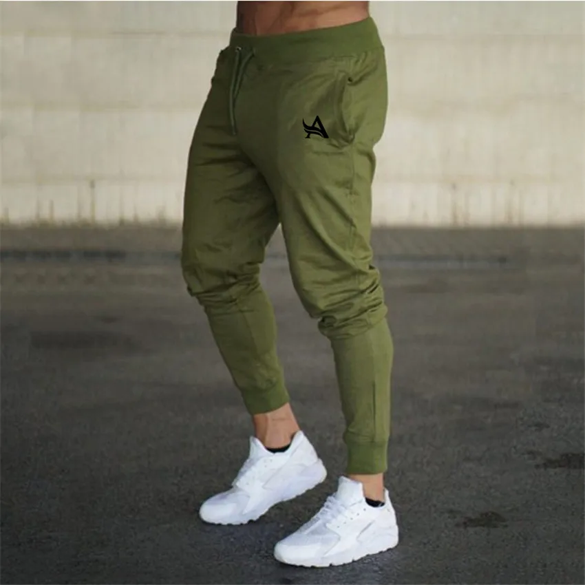 Летние новые модные тонкие брюки, мужские повседневные брюки для бега, бодибилдинга, фитнеса, пота, ограниченное время, мужские спортивные штаны - Цвет: Army green