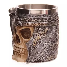Heißer verkauf Markante Schädel Krieger Krug Viking Schädel Bier Becher Gothic Helm Drink Schiff Kostenloser Versand