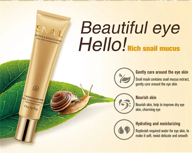 Creme para os Olhos Controle de Óleo Juventude sem Idade Venda Quente Caracol Anti Envelhecimento Rugas Círculos Escuros Hidratante Face Care 10 anti envelhecimento rugas círculos escuros hidratante controle