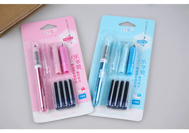 

1Set Snow white new arrival fp6105 fountain pen small bag chirography 4
