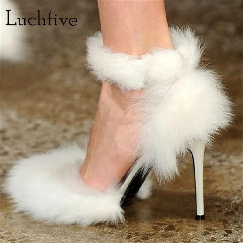 

Early spring thin high heels women sandals wool pointy toe party shoes fashion white gladiator stiletto elegant shoes woman