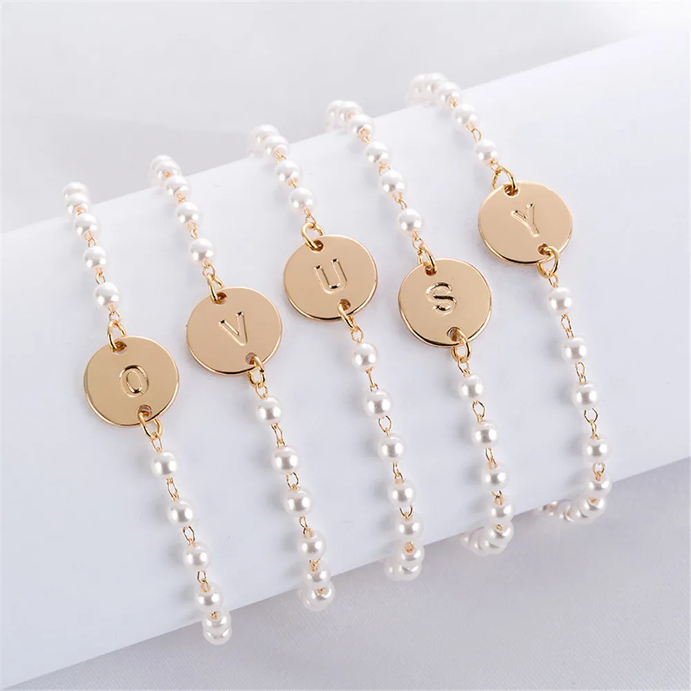 

1Pcs Dainty Initial Letter Bracelet Stainless Steel Custom Name Pendant Bracelets Women Personalized Jewelry Bridesmaid Gift New