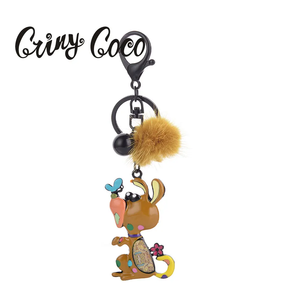 

Cute Dog Keychains for Women Girls Butterfly Chain Keychain Black Metal Alloy Animal Key Ring Handmade Jewelry Accessories Gift