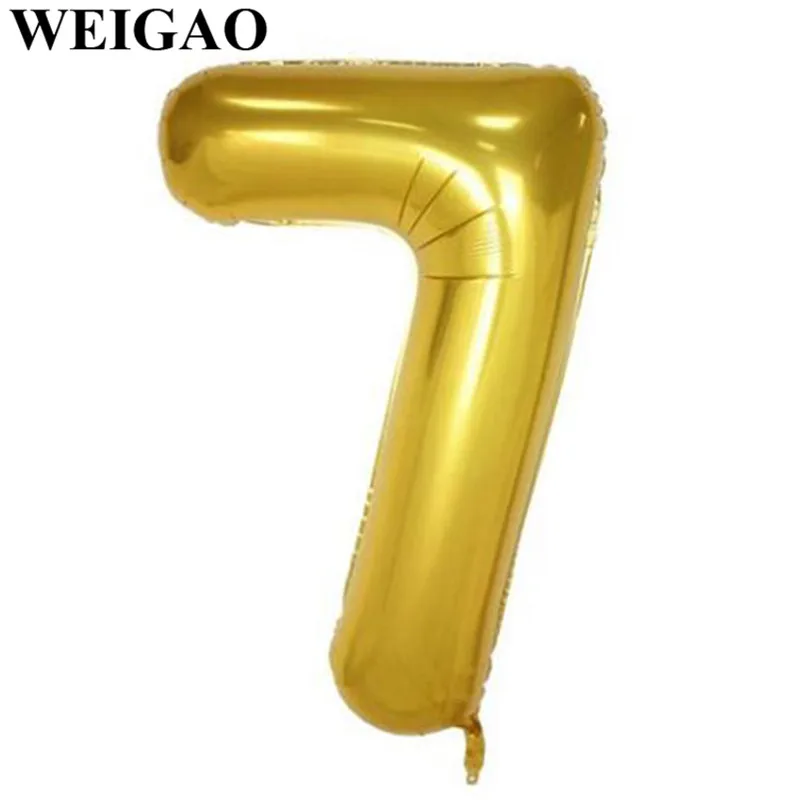 1Pc 40inch Giant 0-9 Birthday Number Balloons Digit Foil Balloon Wedding Anniversary Decorations Helium Balon Birthday Supplies - Цвет: Gold 7