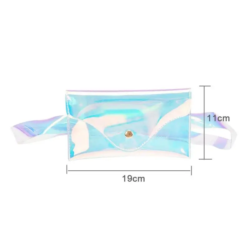 Горячая красочные прозрачный поясная для Для женщин из прозрачного желеобразного ПВХ-материала маленькие сумки для муфт Блестки для