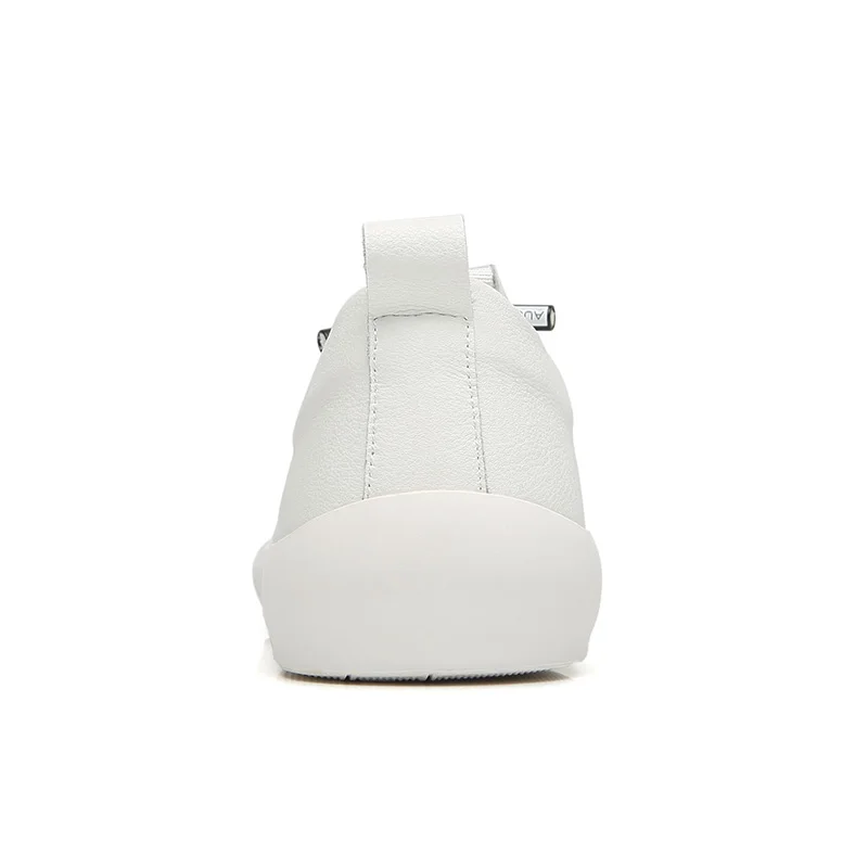 Summer New Genuine Leather Casual Shoes Men's Driving Shoes Soft Bottom Flat Loafer Shoes Men Solid White Lace-Up Leisure Shoe