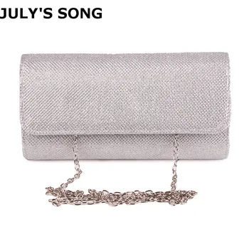 

JULY'S SONG Women Evening Clutch Bag Ladies Day Clutch Purse Chain Handbag Bridal Wedding Lady Party Bag Bolsa Mujer Silver