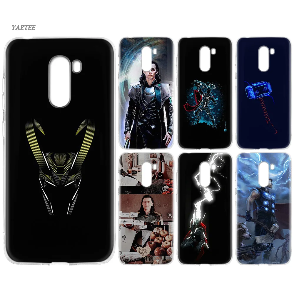 

Print Silicone Back Case For Xiaomi Pocophone F1 Mi 8 lite Play Redmi 5 Plus Note 7 6 Pro 5A 4 4X Cover Thor loki Marvel