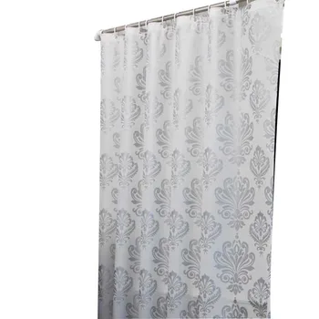 

Fabric Shower Curtain with Hooks Waterproof Plastic Bath Screens Geometric Flowers Printing Eco-friendly Bathroom Curtains