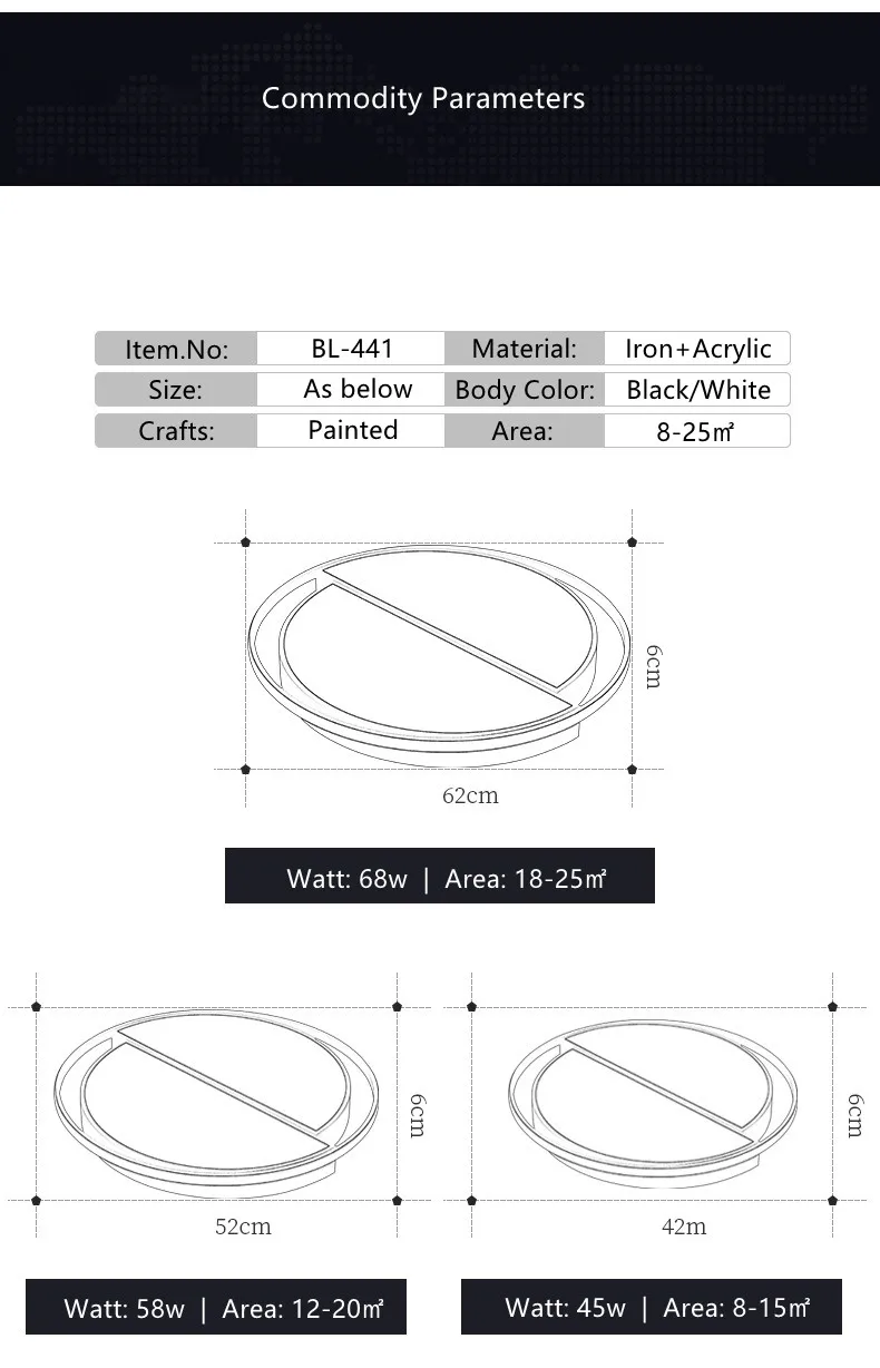 Modern Round Iron Living Room Chandelier Fixtures LED Lustre Bedroom Restaurant Dimmable Chandeliers Lighting Lampara Techo 8