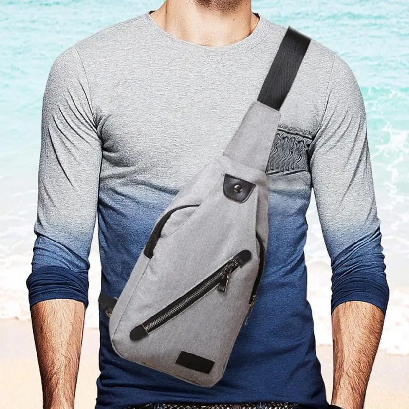 

High Quality Men's Chest Bag Waist Packs Canvas Unbalance Messenger Shoulder Bag Gift Dropshipping jl28