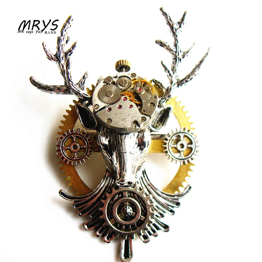 font b steampunk b font gothic elk deer antler mechanical font b watch b font