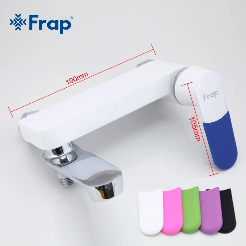 Günstige Frap Bad Wasserhahn Wand Montiert Kalt und Warmwasser Mischer Drehbare Tap 5 Farbe Griff Abdeckung Möglichkeiten, Wie ein Geschenk f3234