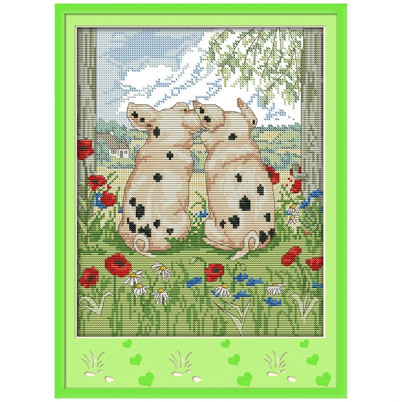 

The Pig Couples Counted Cross Stitch 11CT 14CT Cross Stitch animals Cross Stitch Kits for Embroidery Home Decor Needlework