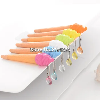 

Promotion Wholesale New Sweet Ice Cream design Gel Pen with pendant 0.5mm Black Fashion Style pen 36pcs/lot Hot Sell!