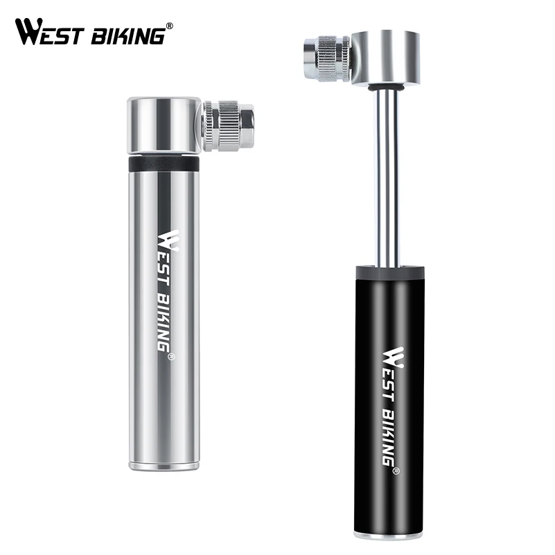 

WEST BIKING Aluminum Alloy Bicycle Pump 120 PSI Schrader Presta Road Mountain MTB Bike Air Pump Cycling Tire Inflator Bike Pump