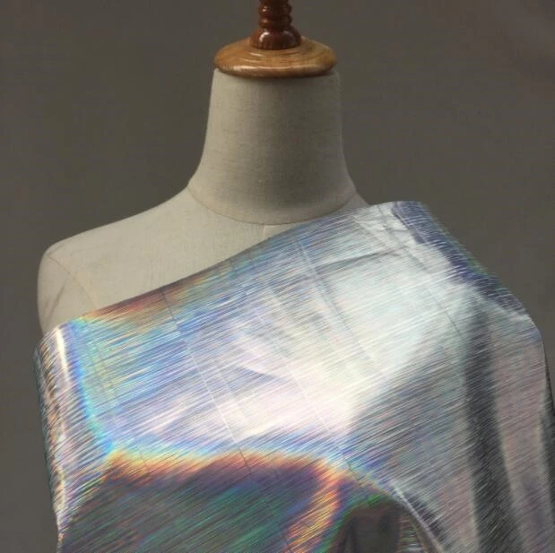 

Reflective Mirror Colorful Fluorescent Waterproof Laser PVC Fabric dress handbag gloves diy Dance Garment textiles fabric,A518