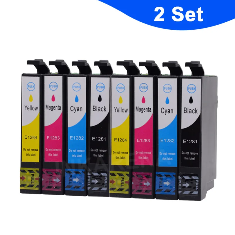 Для печатающей головки Epson T1281 совместимый чернильный картридж для принтера EPSON Stylus S22 SX125 SX130 SX230 SX235W SX420W SX425W SX430W SX435W чернила для принтера - Цвет: T1281 2 Set