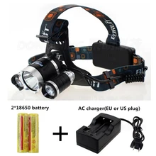 Водонепроницаемый фар КРИ XML T6 5000 люмен Перезаряжаемые Фара Охота Кемпинг+ 2 шт. 18650 аккумулятор+ зарядное устройство