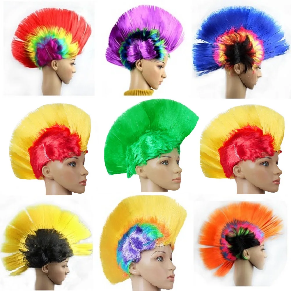 2020 Funny Christmas Halloween Wig Masquerade Headdress Mohawk Hair Comb Rainbow Mohawk Hair Wig Rooster Fancy Costume Punk Rock Halloween Party From Homedecorations 5 23 Dhgate Com