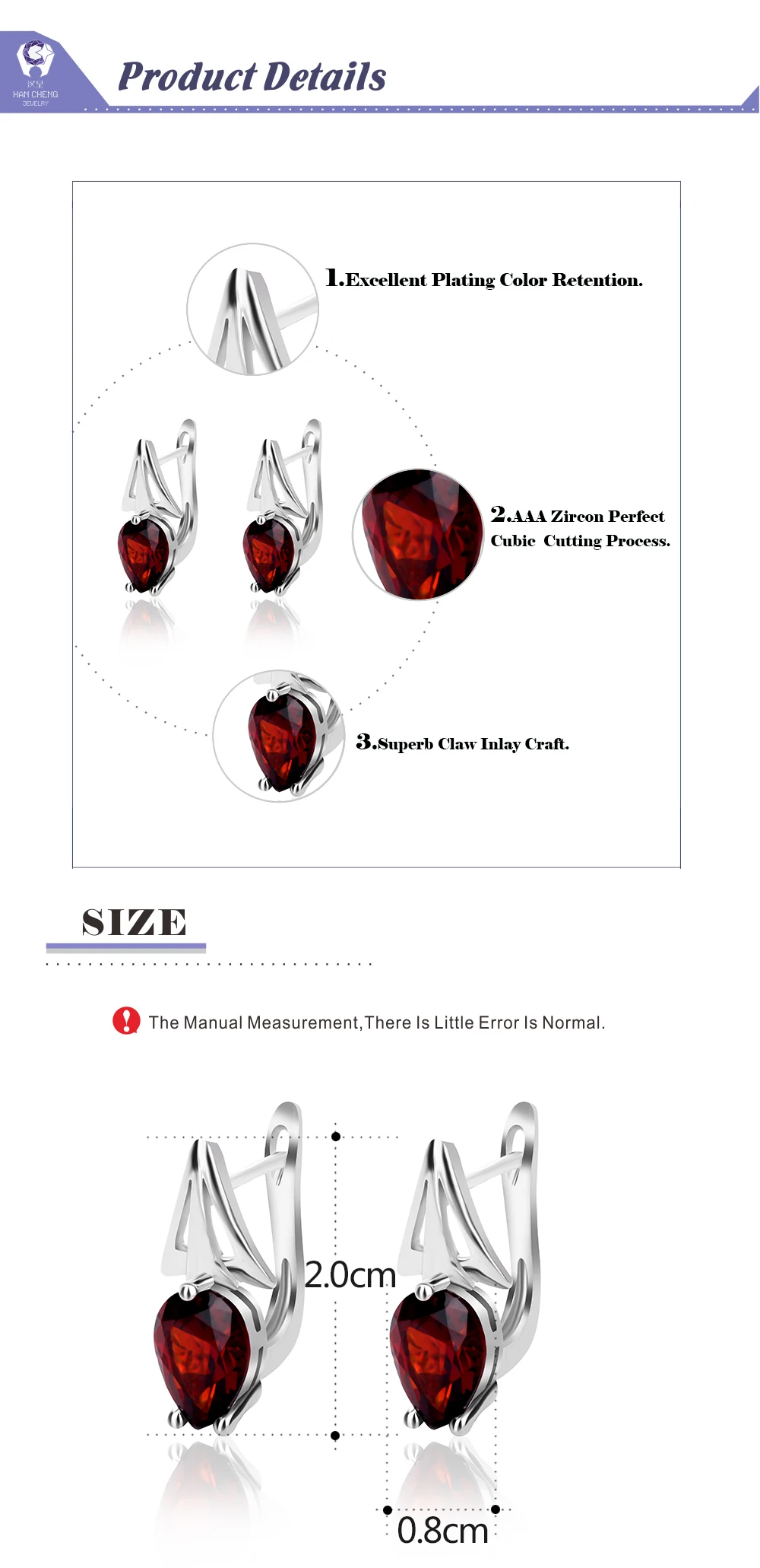 HanCheng новые модные роскошные серьги-гвоздики в виде цветов для ногтей AAA кубический циркон драгоценный камень покрытые серебром для женщин ювелирные изделия brincos bijoux