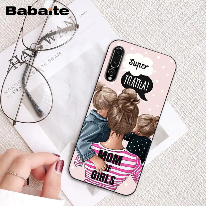 Babaite модные черные каштановые волосы для мамы, дочки, сына, папы, PhoneCase для huawei P20 P30Pro P20 P30 Lite P Smart P10Lite