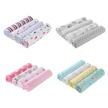 Buy 4pcs/Set Soft Infants Baby Bath Towel Baby Blankets Bed Sheet Newborns Swaddle Wrap Floral Print Sweet Baby Bath Sheet Blankets Free Shipping