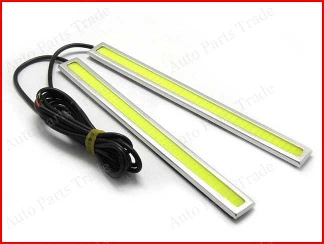 

1 pair 17CM 6W Aluminum Slim COB LED Daytime Running Light 100% waterproof SILVER cover 6W DRL For Universal Car Free Shipping