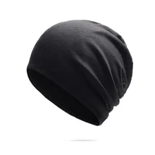 Сплошной цвет унисекс для мужчин и женщин Skullies Beanies Hedging cap вязаный хлопок двойной слой ткань колпачки шапки для женщин