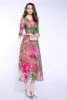 100% Natural Silk Dresses 2022 Womens High Quality Half Sleeve Floral Print Bohemian Summer Beach Dress Female Vestidos ► Photo 3/6