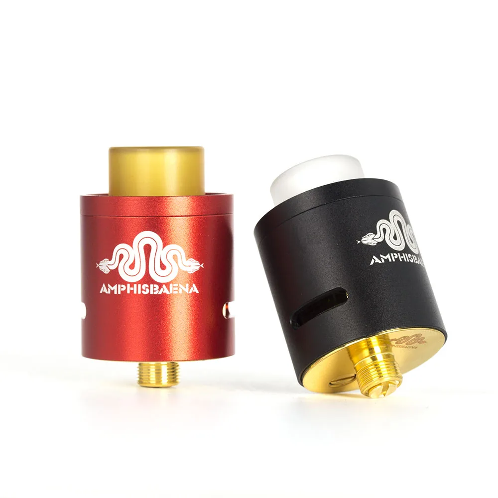 Amphisbaena RDA 24mm Atomizer PEI Drip Tip Gold Plated Deck 3 Styles with Bottom Airflow For Electronic Cigarett Mod
