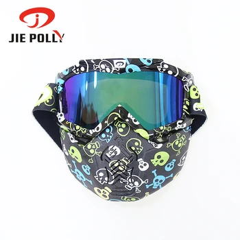 

Motocross Modular Mask Detachable Goggles Mouth Filter For Open Face Half Face Helmet Vintage Helmets ATV MTB Bicycle Sunglasses