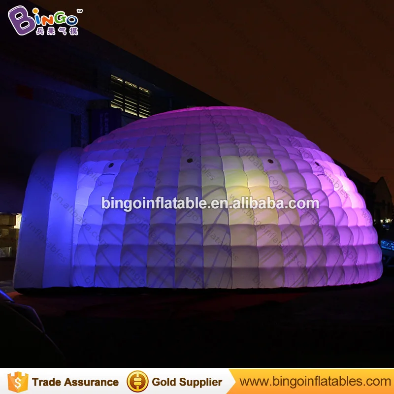 Free delivery 8x4 M LED lighting inflatable dome tent inflatable igloo blow up play house with blow