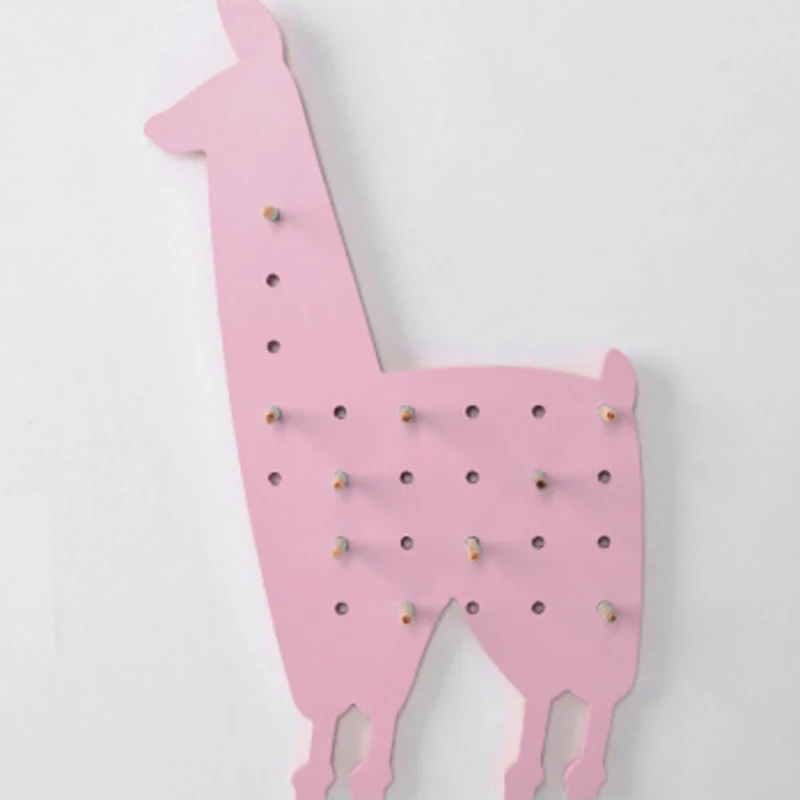 PinkDeer Милая деревянная полка для хранения с 10 крючками, комбинированные декоративные настенные крючки, Многофункциональный Домашний Органайзер - Цвет: PinkDeer