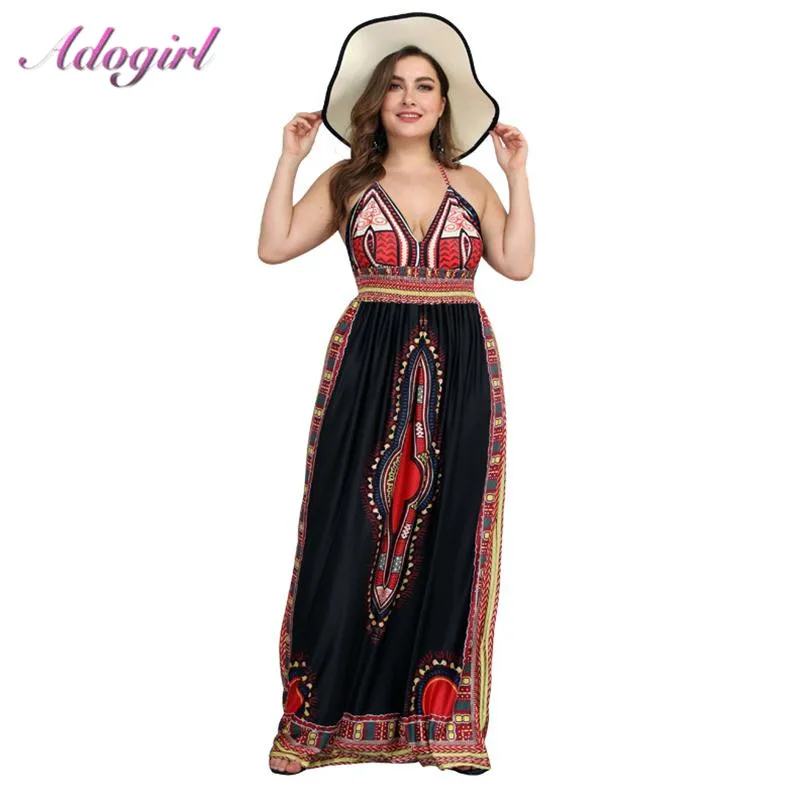 

Women Sundress Floral Print Halter Boho Beach Long Maxi Dress Summer Sexy Sleeveless Backless Party Vestidos Plus Size S-5XL