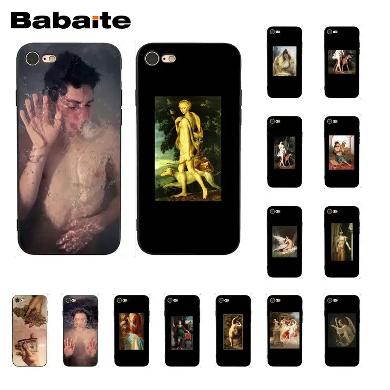 

Babaite Art Fashion Retro Oil Painting Abstract Matte Phone Case for iphone 11 Pro 11Pro Max 8 7 6 6S Plus X XS MAX 5 5S SE XR