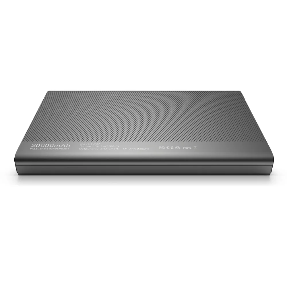 Vinsic parar 20000mAh Banco de la energía de 2.4A Dual USB tipo-C pantalla LED cargador de batería
