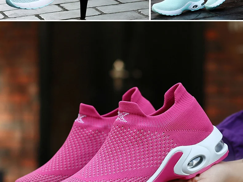 Модный носок женские кроссовки дышащая удобная прогулочная обувь для бега, атлетики женская обувь на воздушной подушке, на платформе;