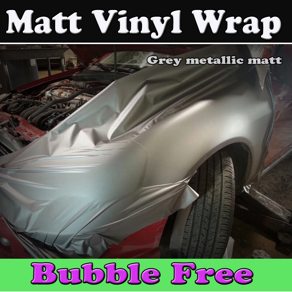 

Gunmetal Grey Matte Vinyl Wrap Anthracite Car wrap With Air Bubble Free Gray Metallic Matt Film Car styling cover 1.52x30m/Roll