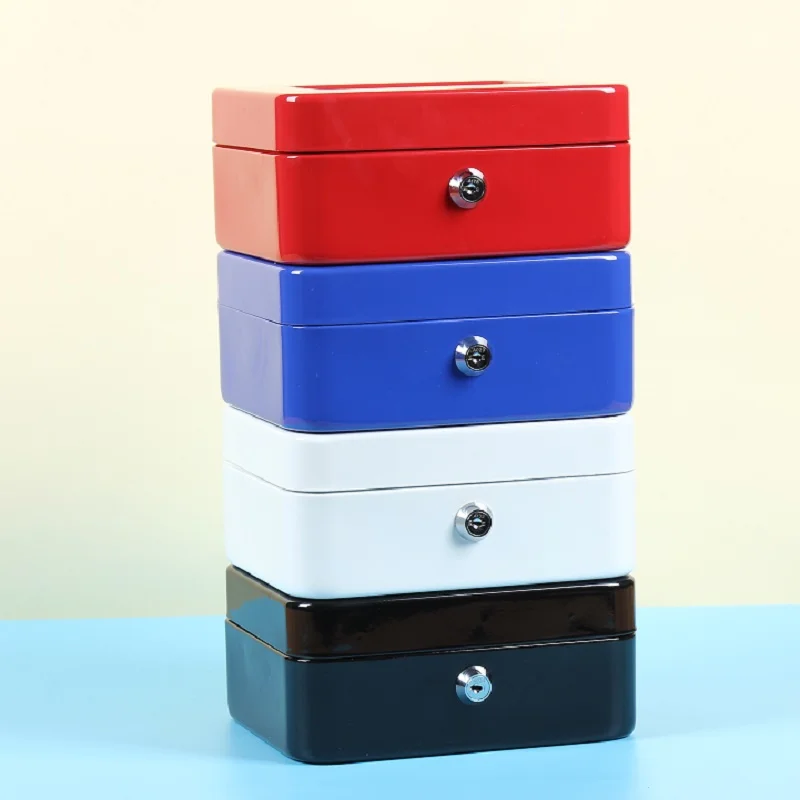 WOFO Stainless Steel Cash Box Contains Five Grids Security Lock